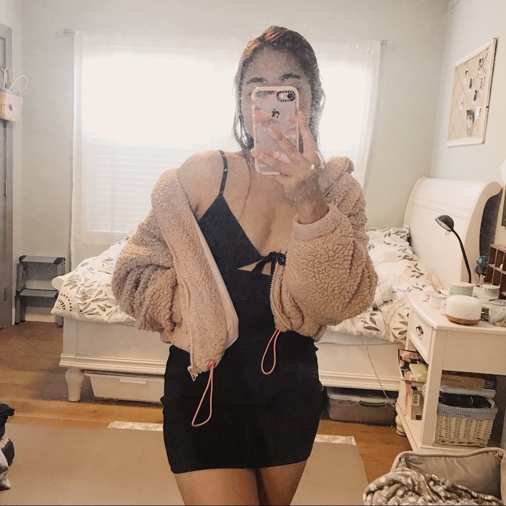 SOLD - UO bodycon cut out black dress